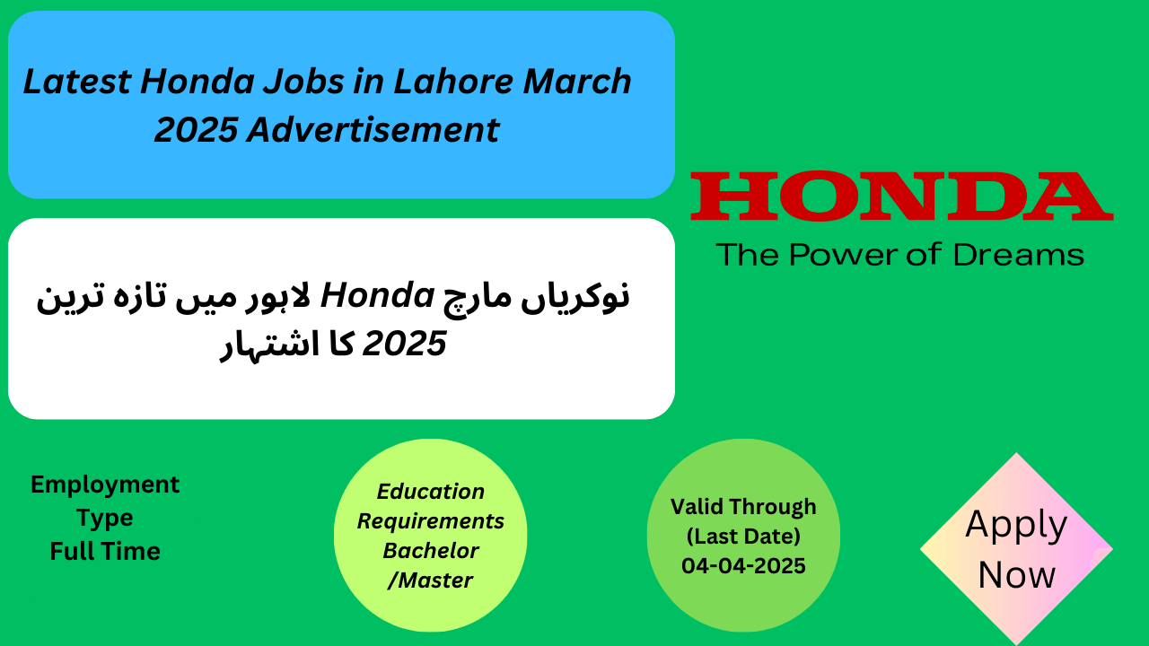 Latest Honda Jobs in Lahore March 2025 Advertisement