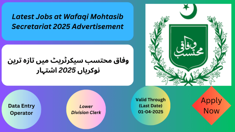 Latest Jobs at Wafaqi Mohtasib Secretariat 2025 Advertisement