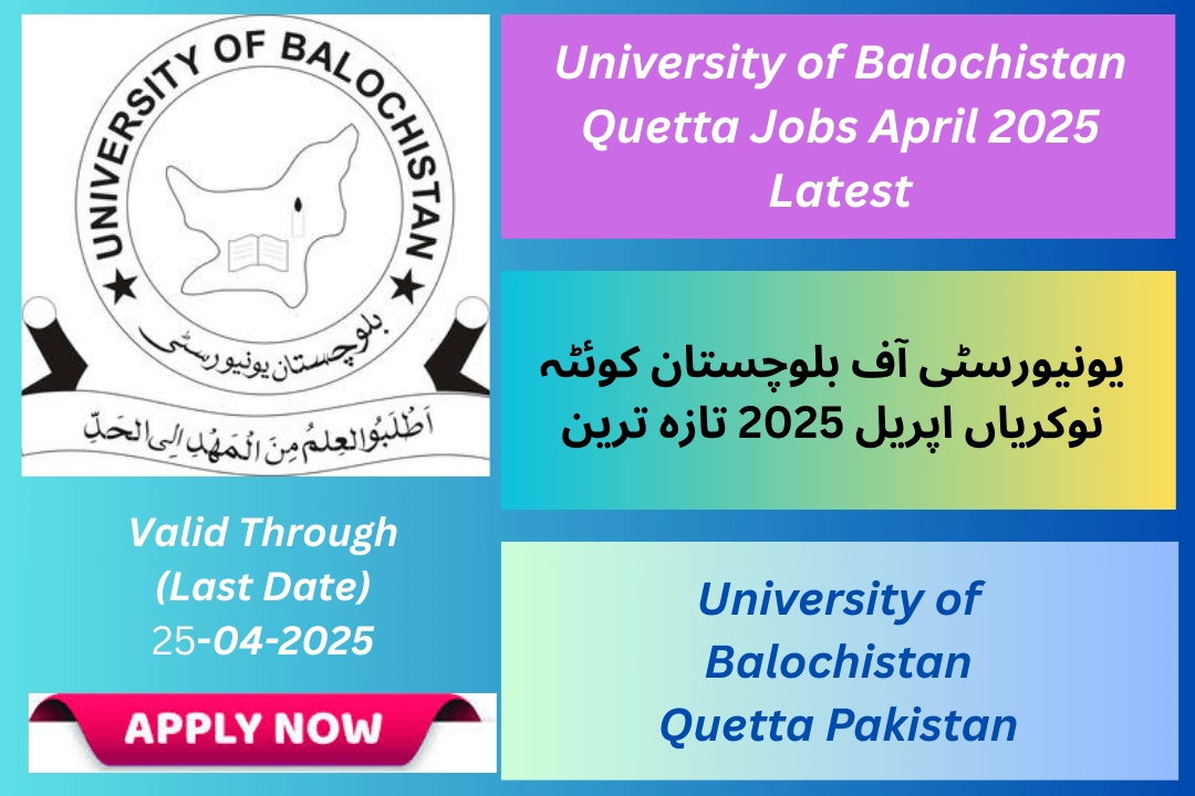 University of Balochistan Quetta Jobs April 2025 Latest