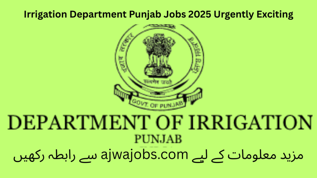 Irrigation Department Punjab Jobs 2025 Urgently Exciting