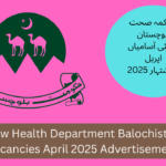 New Health Department Balochistan Vacancies April 2025 Advertisement