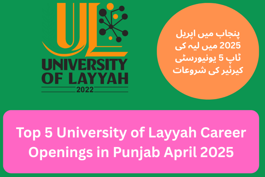 Top 5 University of Layyah Career Openings in Punjab April 2025