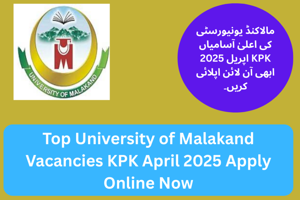 Top University of Malakand Vacancies KPK April 2025 Apply Online Now
