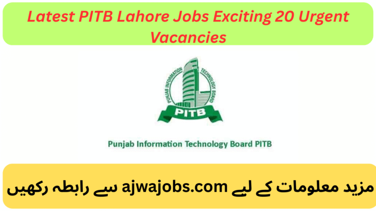 Latest PITB Lahore Jobs Exciting 20 Urgent Vacancies